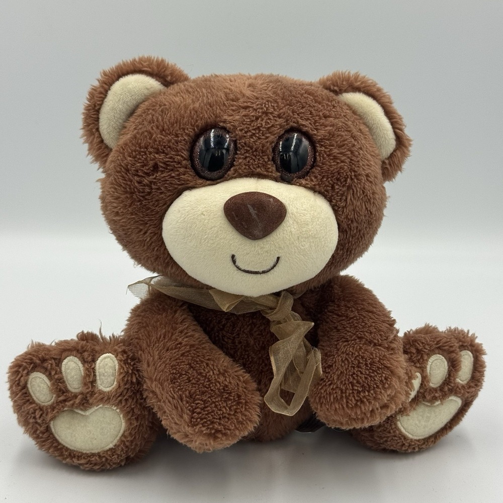First & Main Brown Buster Teddy‎ Bear 7" Stuffed Plush Sparkle Eyes